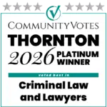 Community Votes 2026 Platinum Winner badge for Criminal Law and Lawyers in Thornton – Lori Beck Law Office